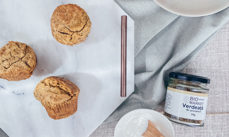 Briose cu verdeata de provence si branza ricotta